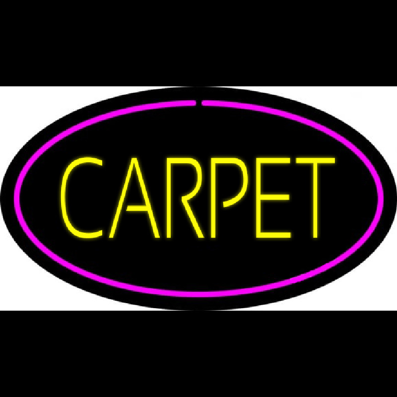 Yellow Carpet Oval Pink Border Neon Skilt