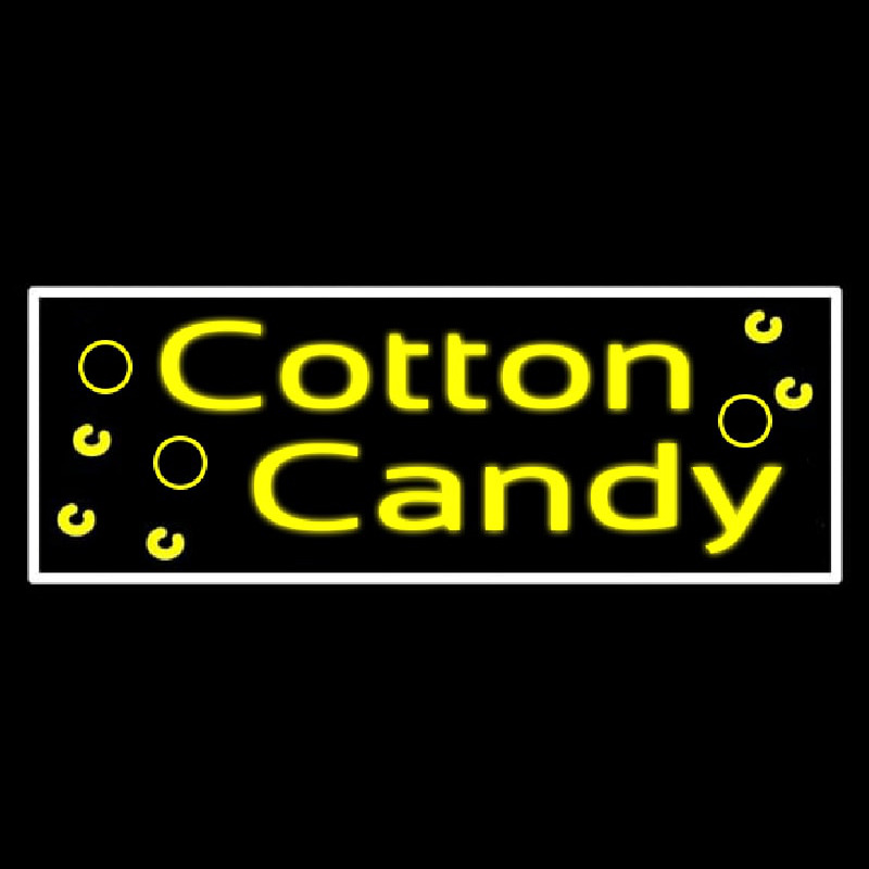 Yellow Cotton Candy Neon Skilt