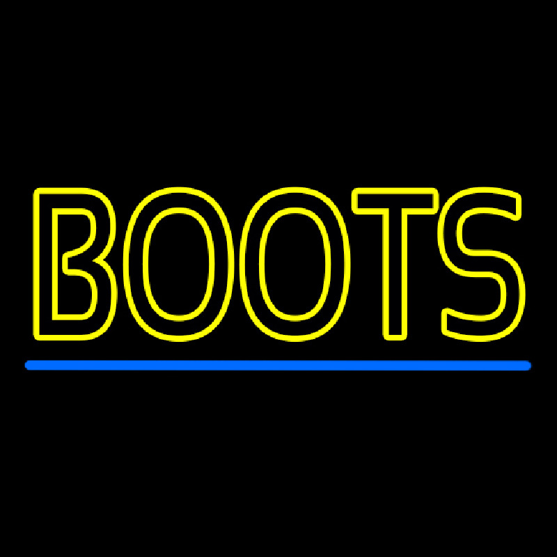 Yellow Double Stroke Boots Neon Skilt