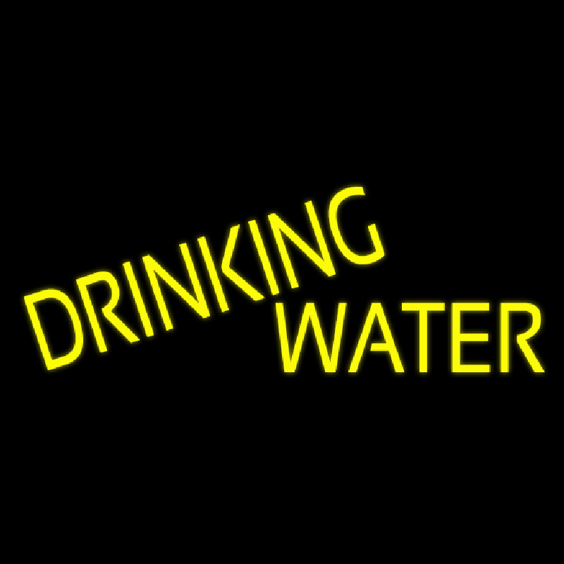 Yellow Drinking Water Neon Skilt