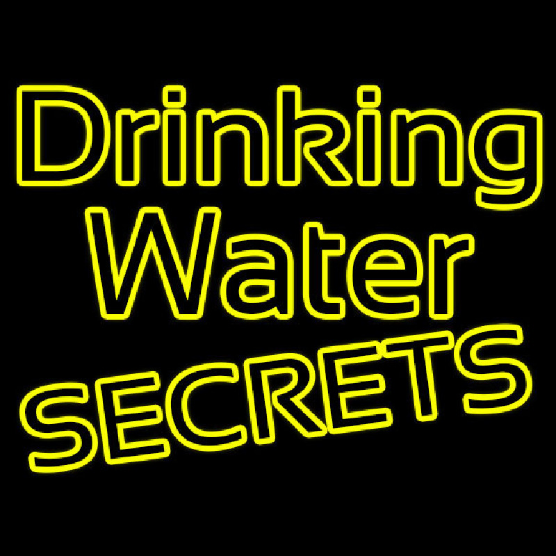 Yellow Drinking Water Neon Skilt