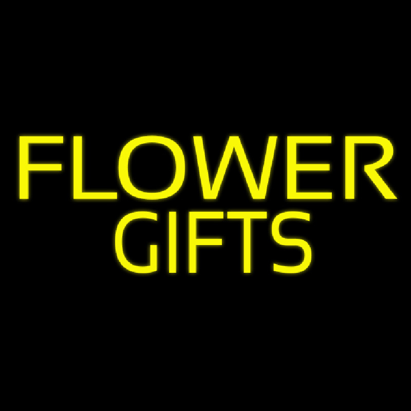 Yellow Flower Gifts In Block Neon Skilt