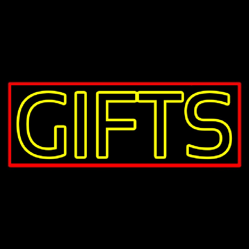 Yellow Gifts Neon Skilt