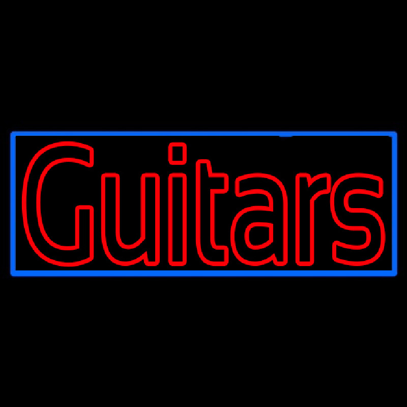 Yellow Guitars Green Line Neon Skilt