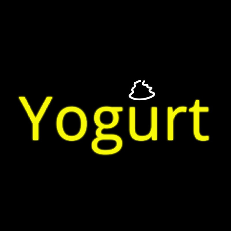 Yellow Horizontal Yogurt Neon Skilt