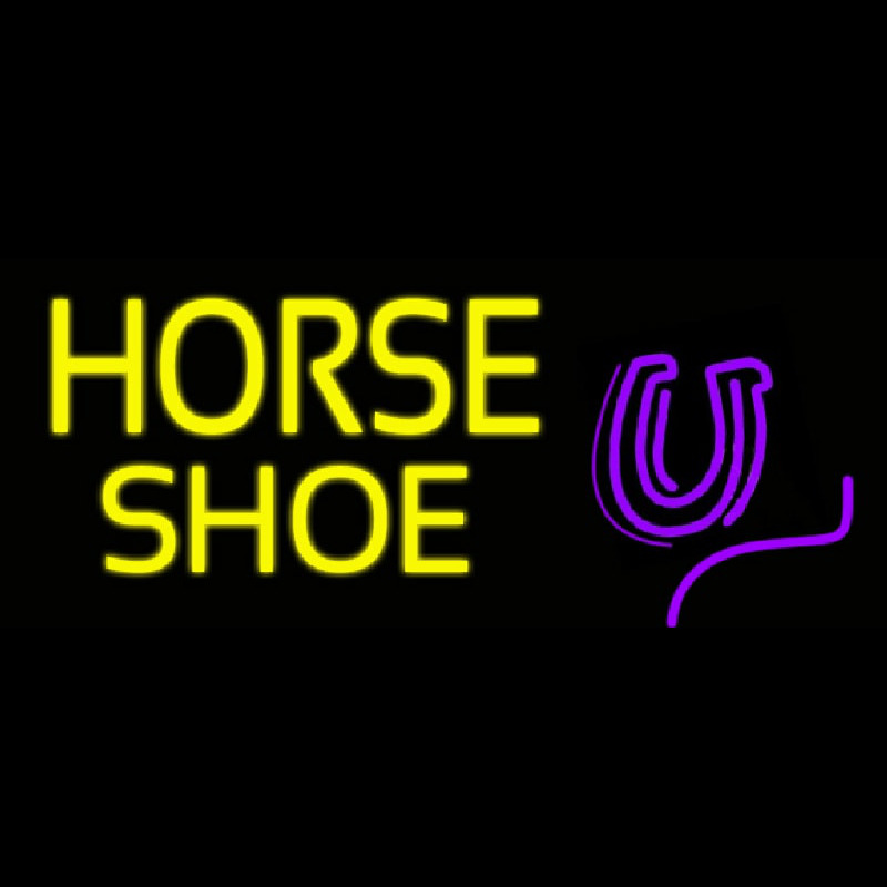 Yellow Horse Shoe Neon Skilt Neonskilte.com®
