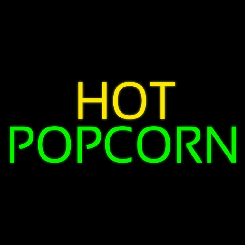 Yellow Hot Green Popcorn Neon Skilt