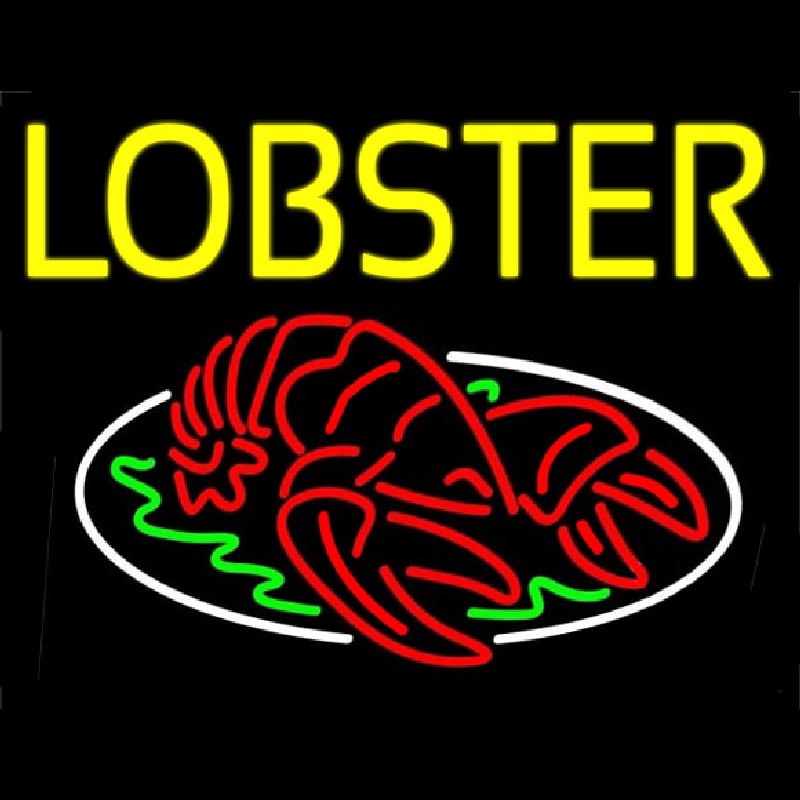Yellow Lobster Neon Skilt