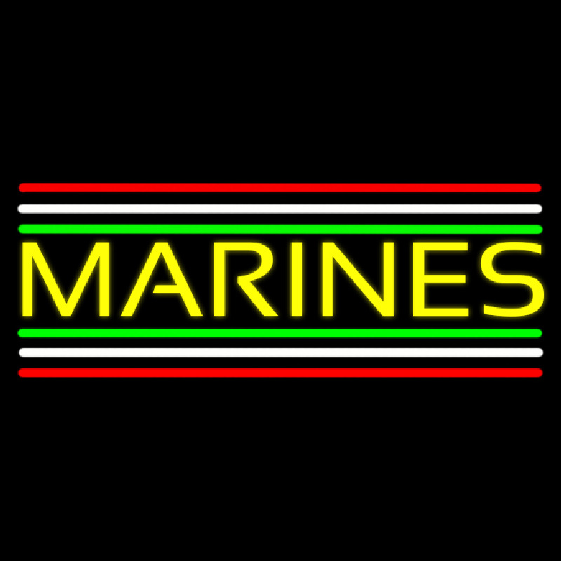 Yellow Marines Neon Skilt
