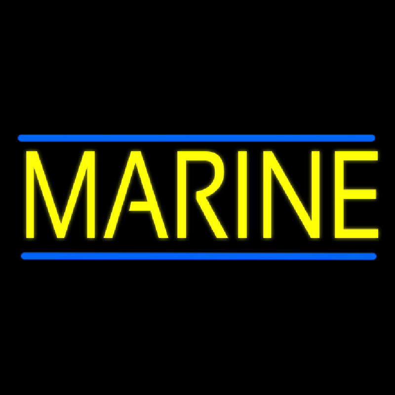 Yellow Marines Neon Skilt