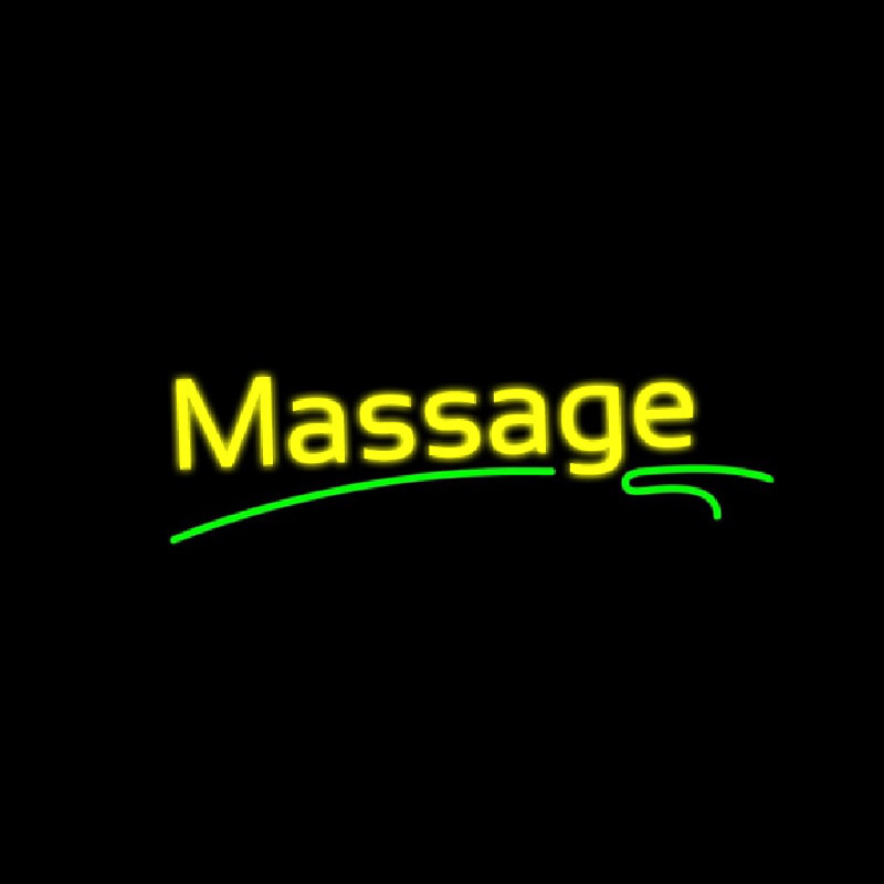 Yellow Massage Green Line Neon Skilt