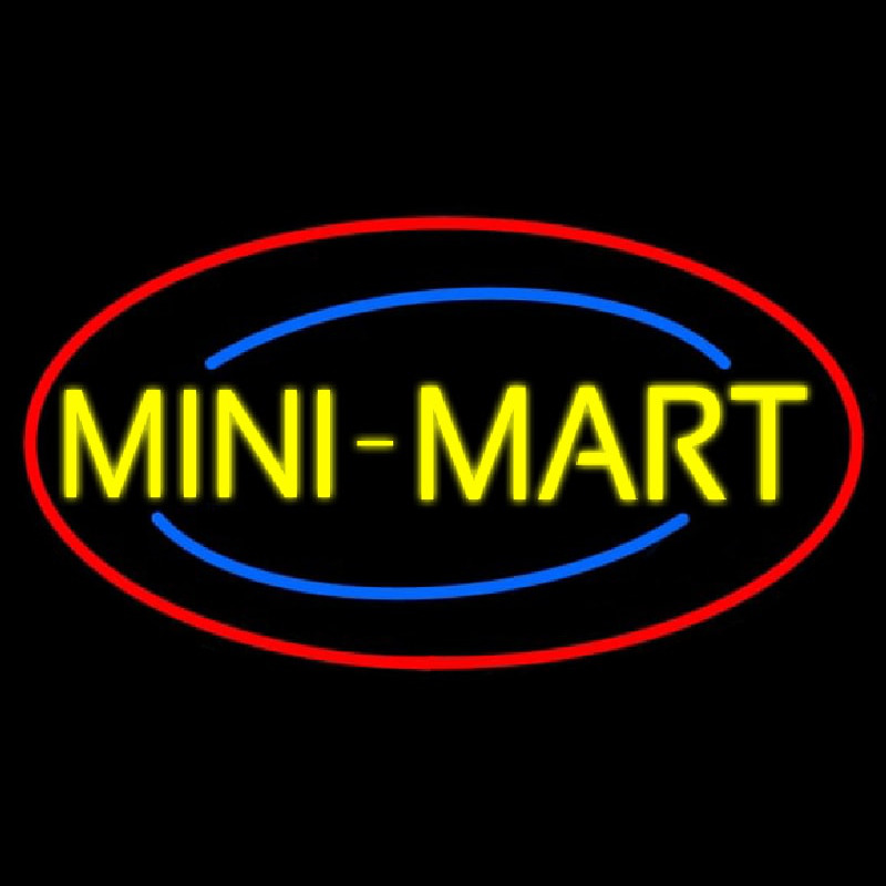 Yellow Mini Mart Neon Skilt