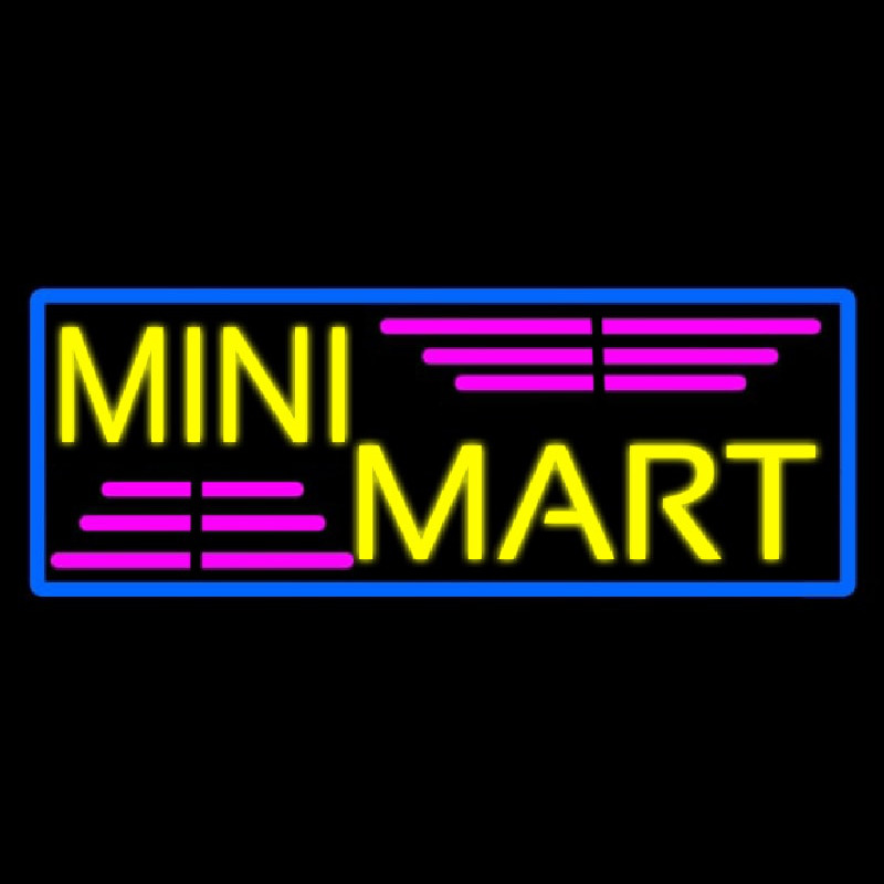 Yellow Mini Mart Neon Skilt
