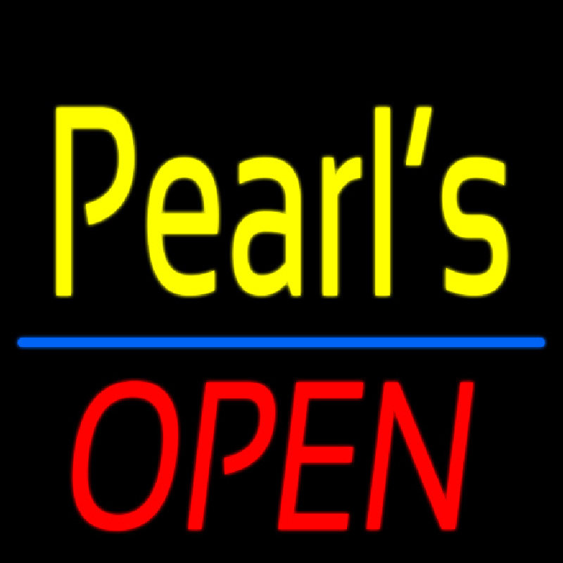 Yellow Pearls Open Neon Skilt