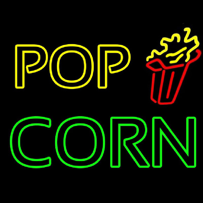 Yellow Pop Green Corn Neon Skilt