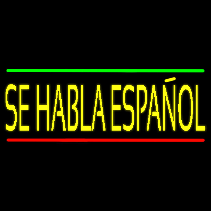 Yellow Se Habla Espanol Neon Skilt