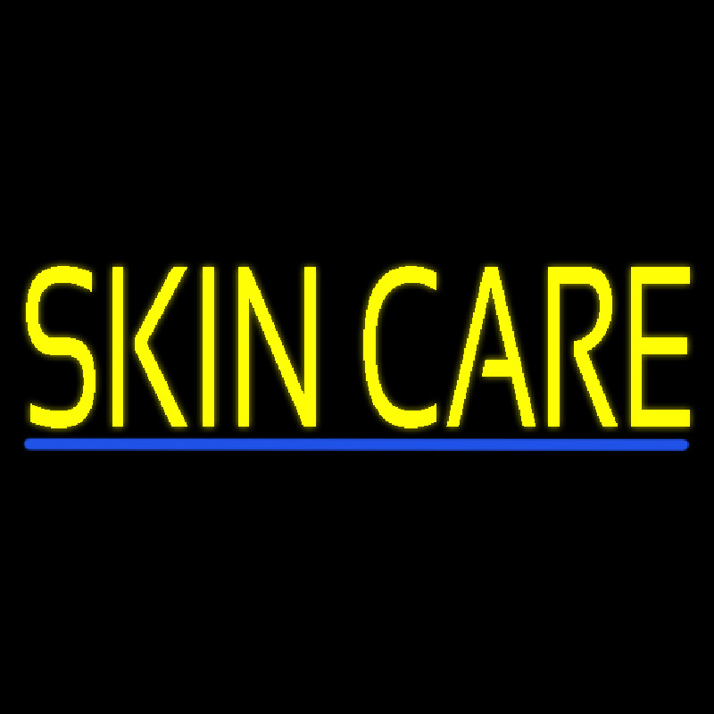 Yellow Skin Care Blue Line Neon Skilt