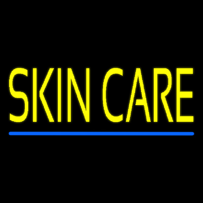 Yellow Skin Care Blue Line Neon Skilt