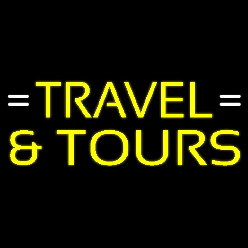 Yellow Travel And Tours Neon Skilt