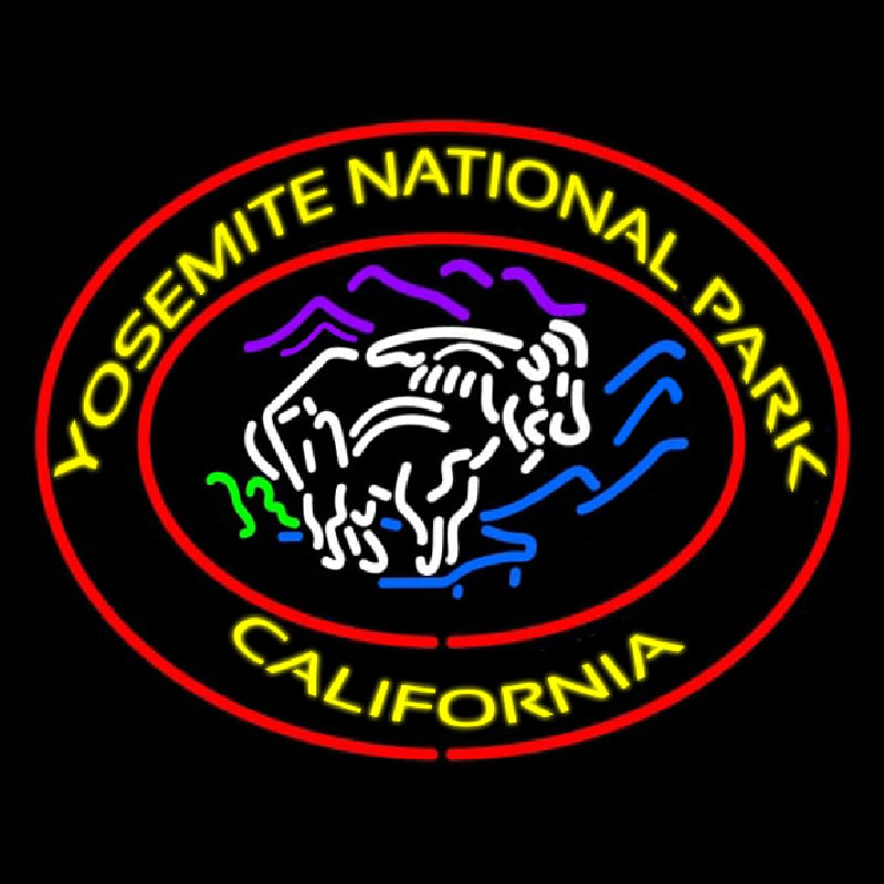 Yosemite National Park California Neon Skilt