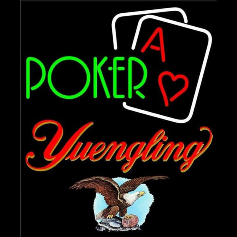 Yuengling Green Poker Beer Sign Neon Skilt