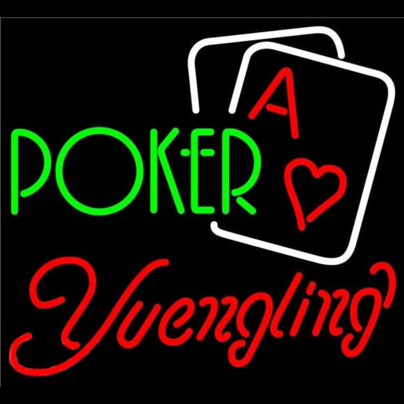 Yuengling Green Poker Beer Sign Neon Skilt