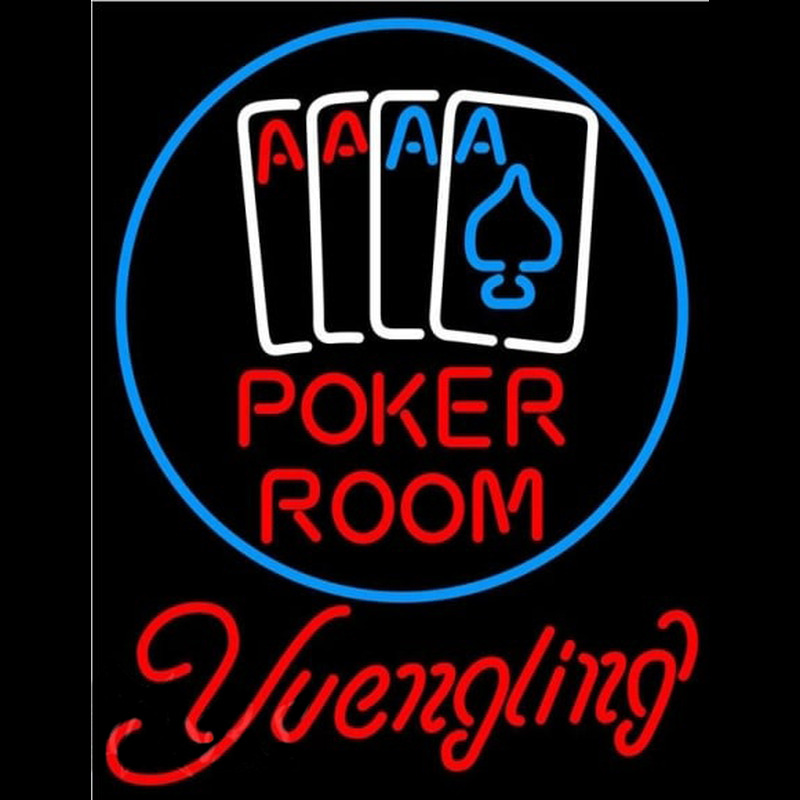 Yuengling Poker Room Beer Sign Neon Skilt