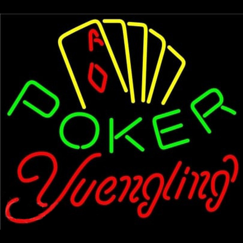 Yuengling Poker Yellow Neon Skilt