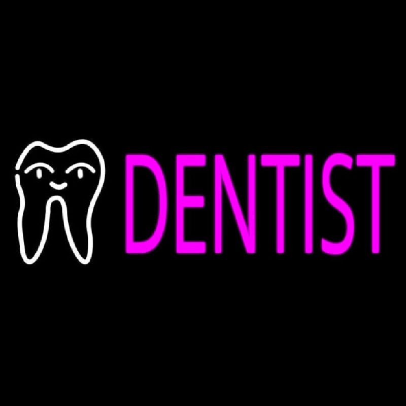 Pink Dentist Logo Neon Skilt