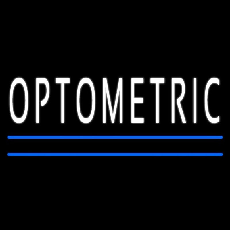 White Optometric Blue Lines Neon Skilt