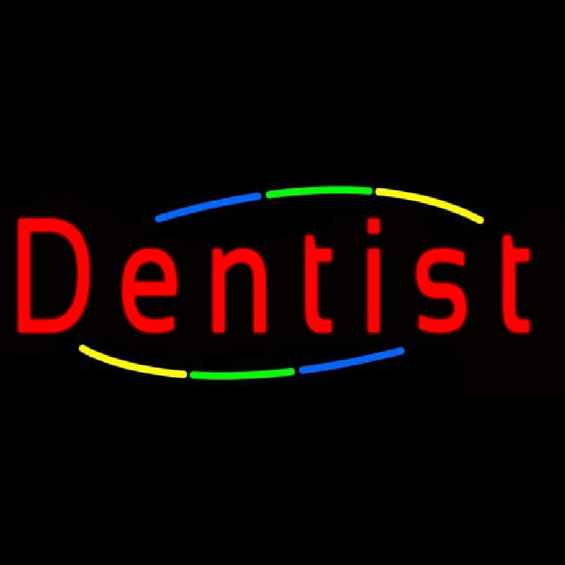 Deco Style Multi Colored Dentist Neon Skilt