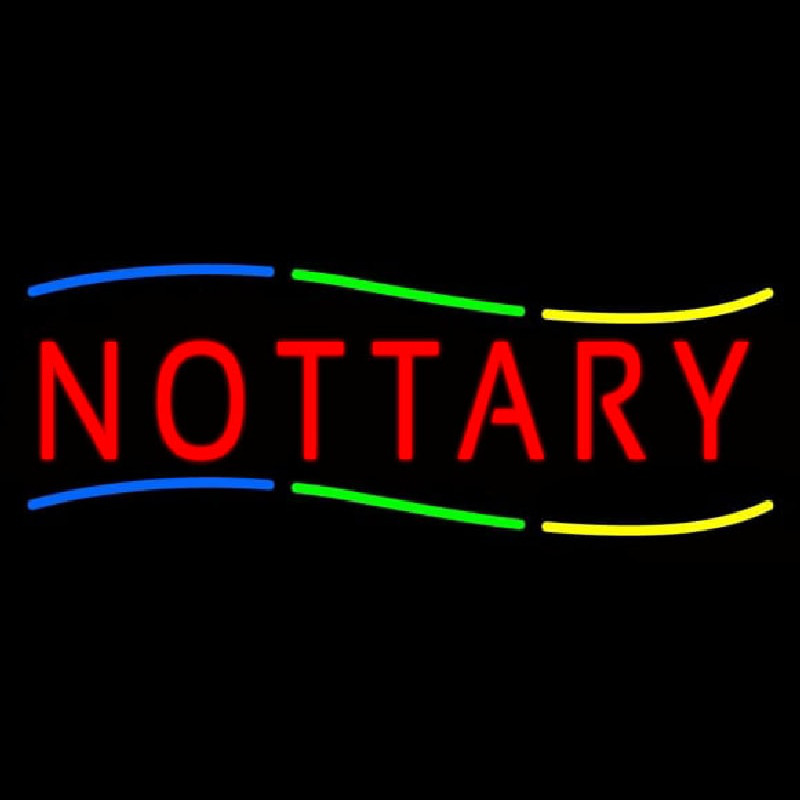 Multi Colored Notary Neon Skilt