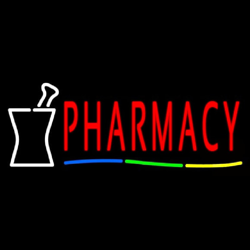Red Pharmacy Logo Neon Skilt