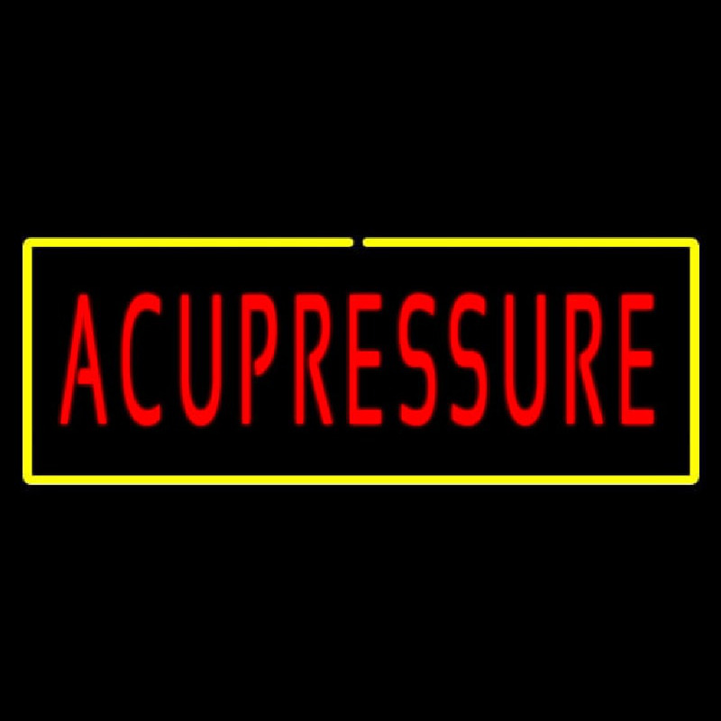 Red Acupressure With Yellow Border Neon Skilt