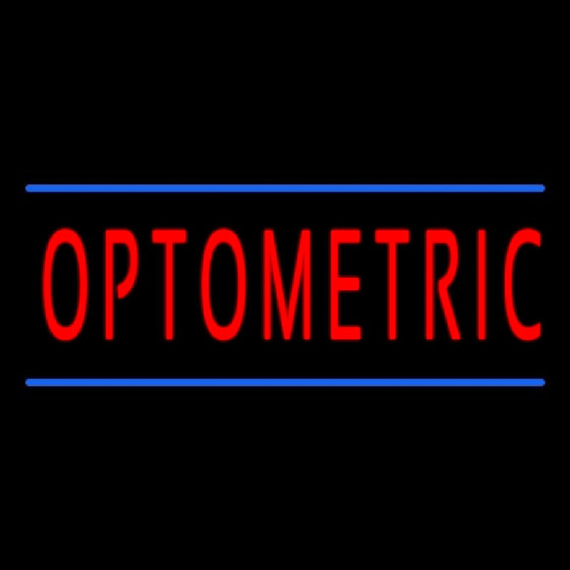 Red Optometric Blue Lines Neon Skilt