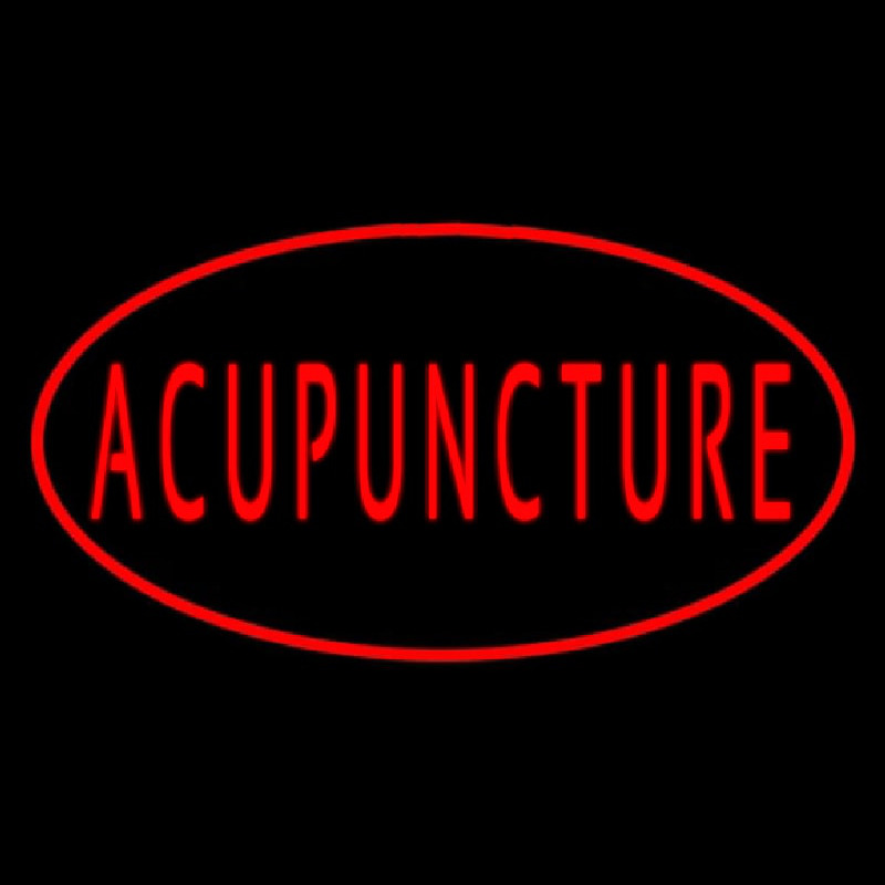 Acupuncture Oval Red Neon Skilt
