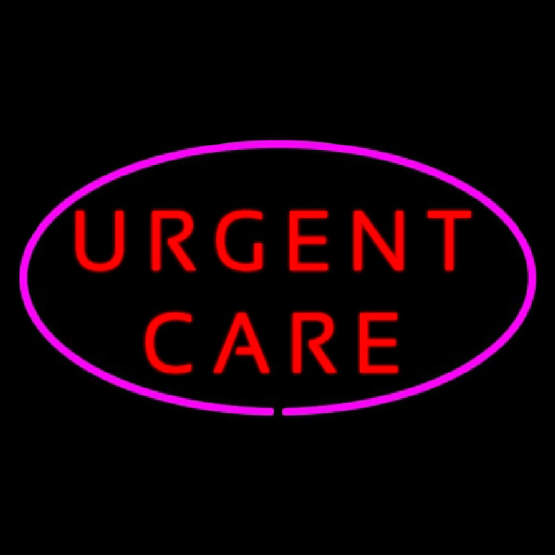 Urgent Care Oval Pink Neon Skilt