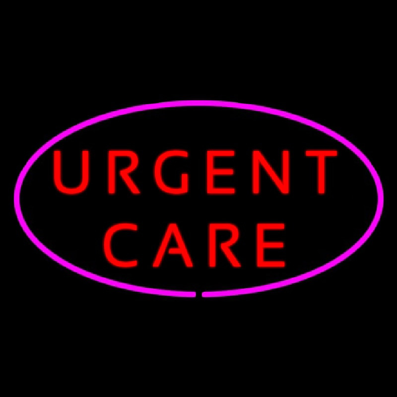 Urgent Care Oval Pink Neon Skilt
