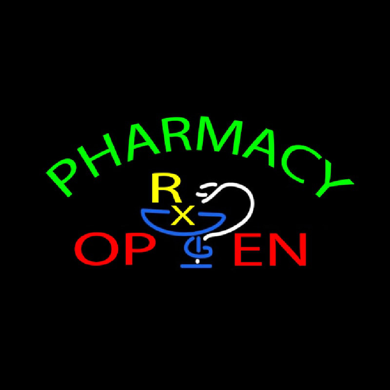 Green Pharmacy Open Neon Skilt