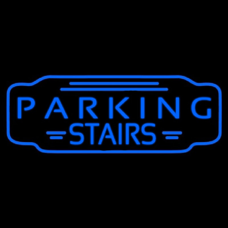 Blue Parking Stairs Neon Skilt