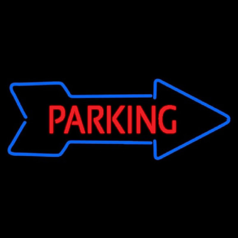 Parking With Arrow Neon Skilt