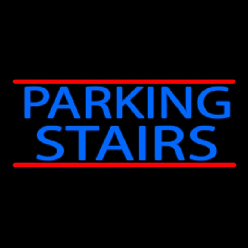 Blue Parking Stairs Neon Skilt