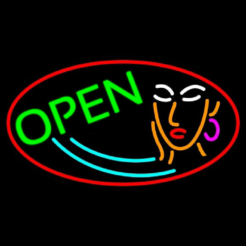 Girl Logo Open Neon Skilt