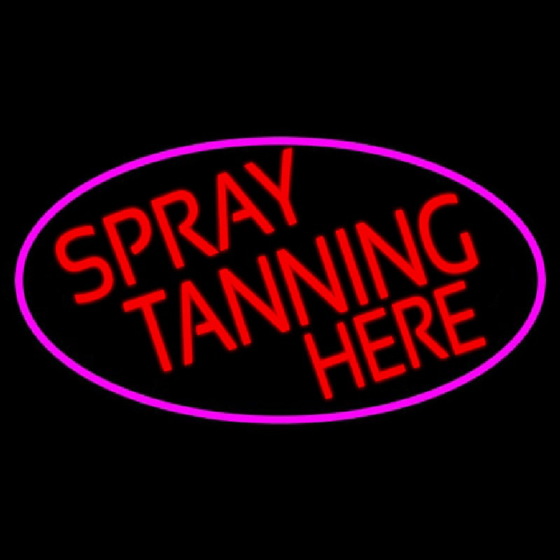 Red Spray Tanning Here Neon Skilt