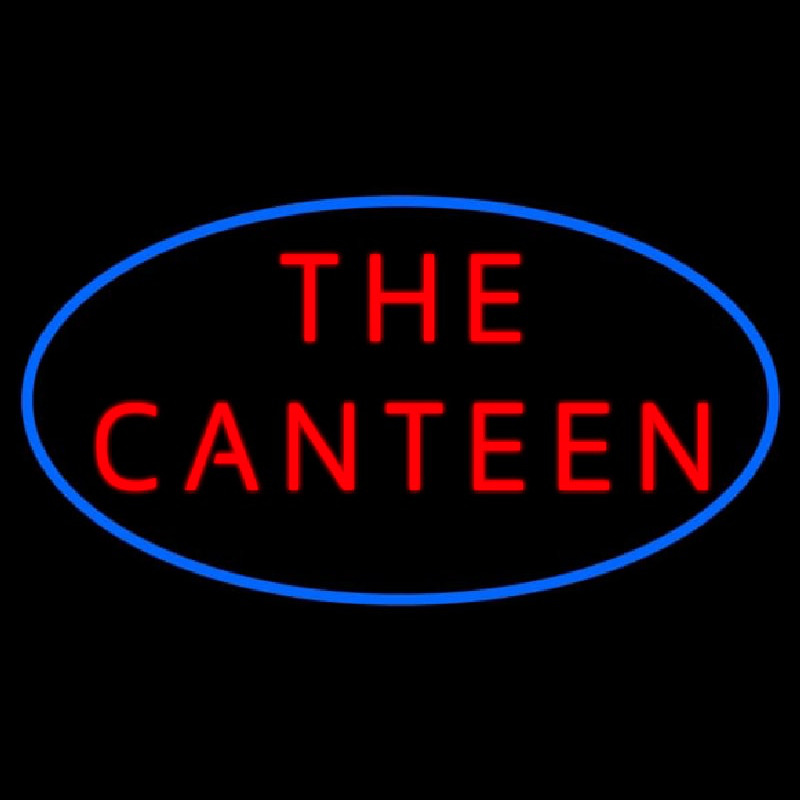 The Canteen With Blue Border Neon Skilt