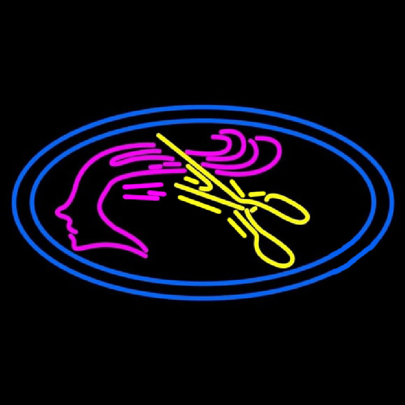 Haircut Logo Neon Skilt