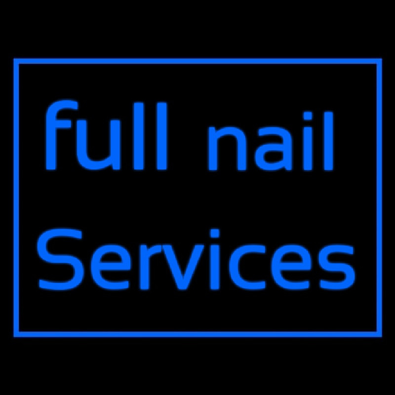 Blue Full Nail Services Neon Skilt
