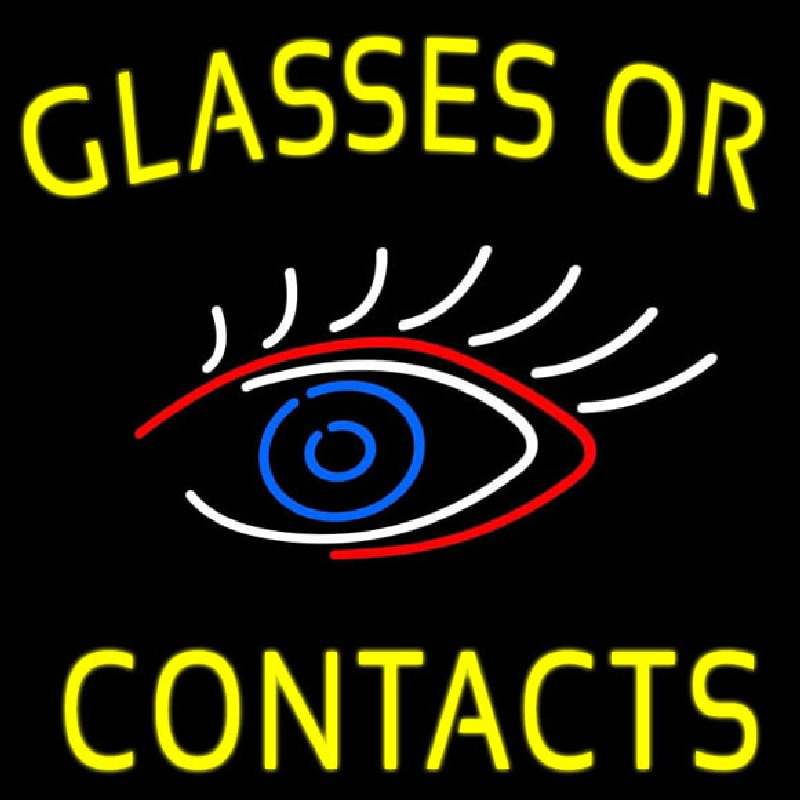 Glasses Or Contacts Eye Logo Neon Skilt