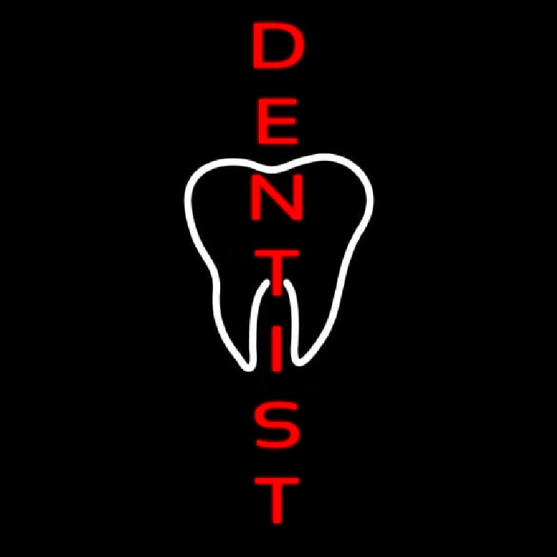 Vertical Dentist Logo Neon Skilt