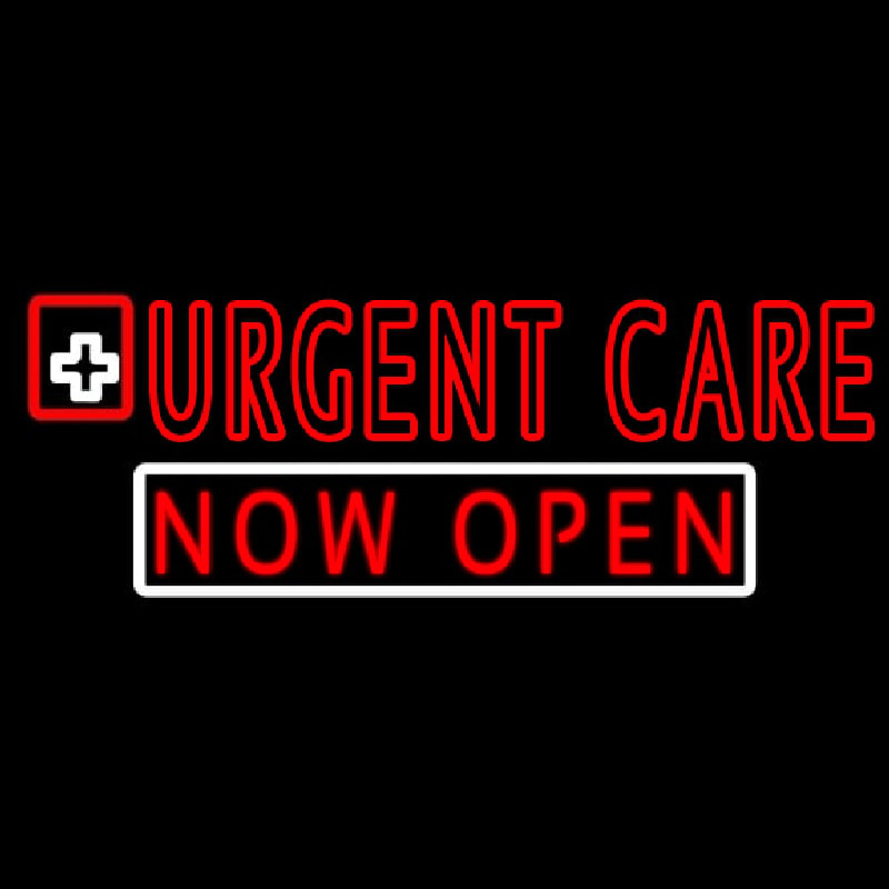 Double Stroke Urgent Care Now Open Neon Skilt